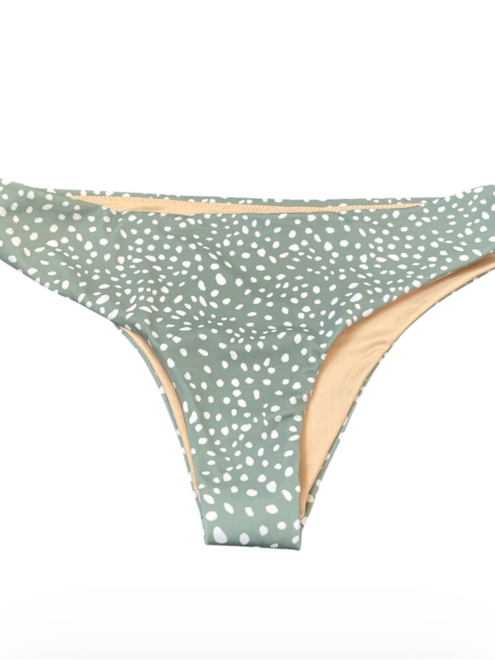 Wanderlust Sage Green Polka Dot Reversible Bikini Bottom